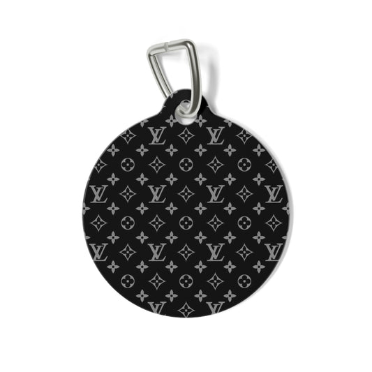 Black Louis Vuitton Pet Tag