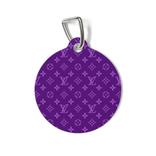 Purple Louis Vuitton Pet Tag