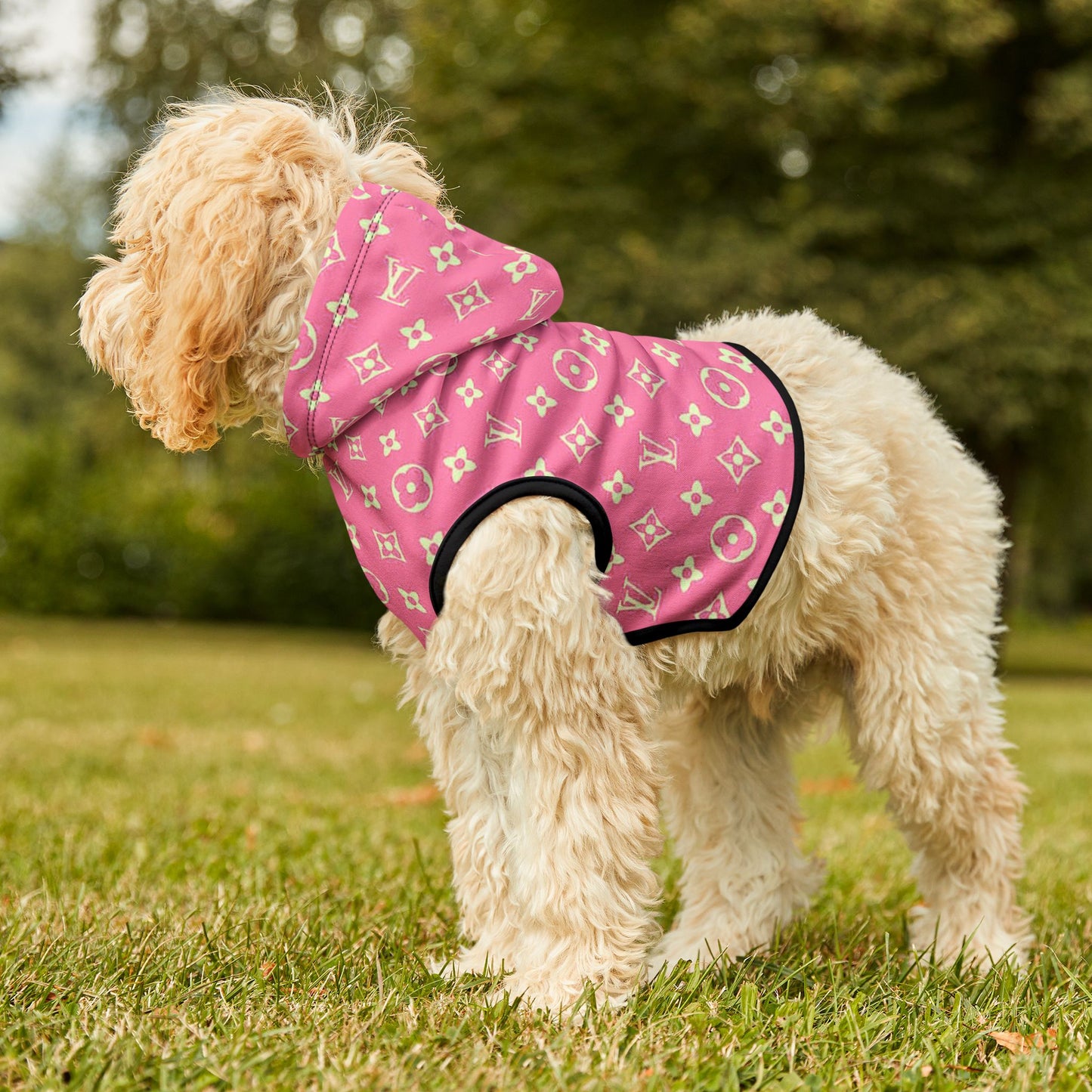 Pink Louis Vuitton Pet Hoodie