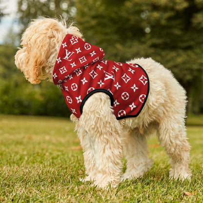 Red Louis Vuitton Pet Hoodie