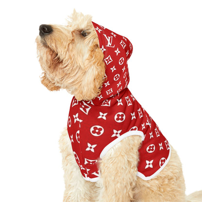 Red Louis Vuitton Pet Hoodie