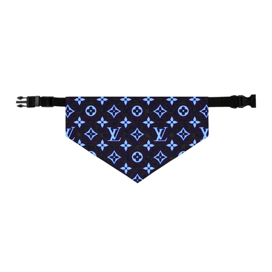 Blue Louis Vuitton Pet Bandana Collar(clip)