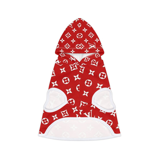 Red Louis Vuitton Pet Hoodie