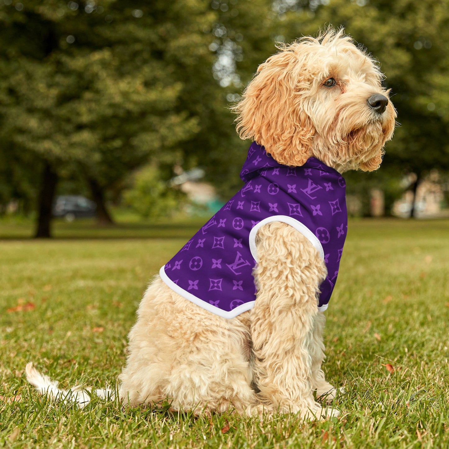 Purple Louis Vuitton Pet Hoodie