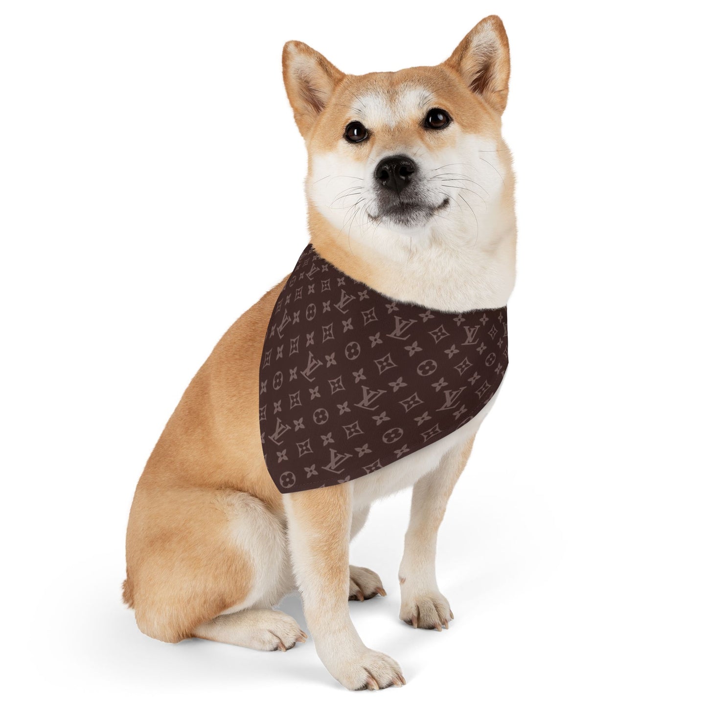 Brown Louis Vuitton Pet Bandana Collar