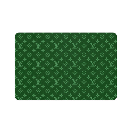 Green Louis Vuitton Pet Food Mat (12x18)