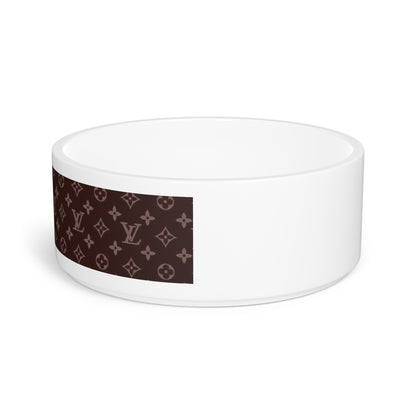 Brown Louis Vuitton Pet Bowl