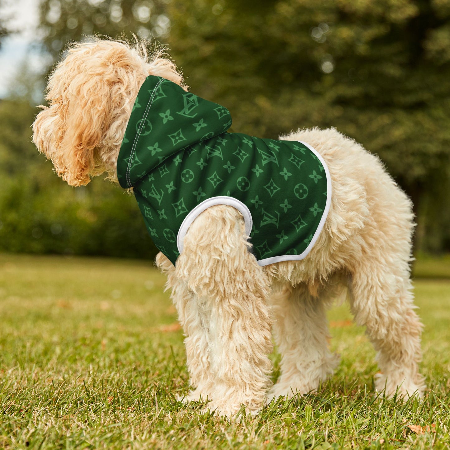 Green Louis Vuitton Pet Hoodie