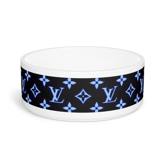 Blue Louis Vuitton Pet Bowl