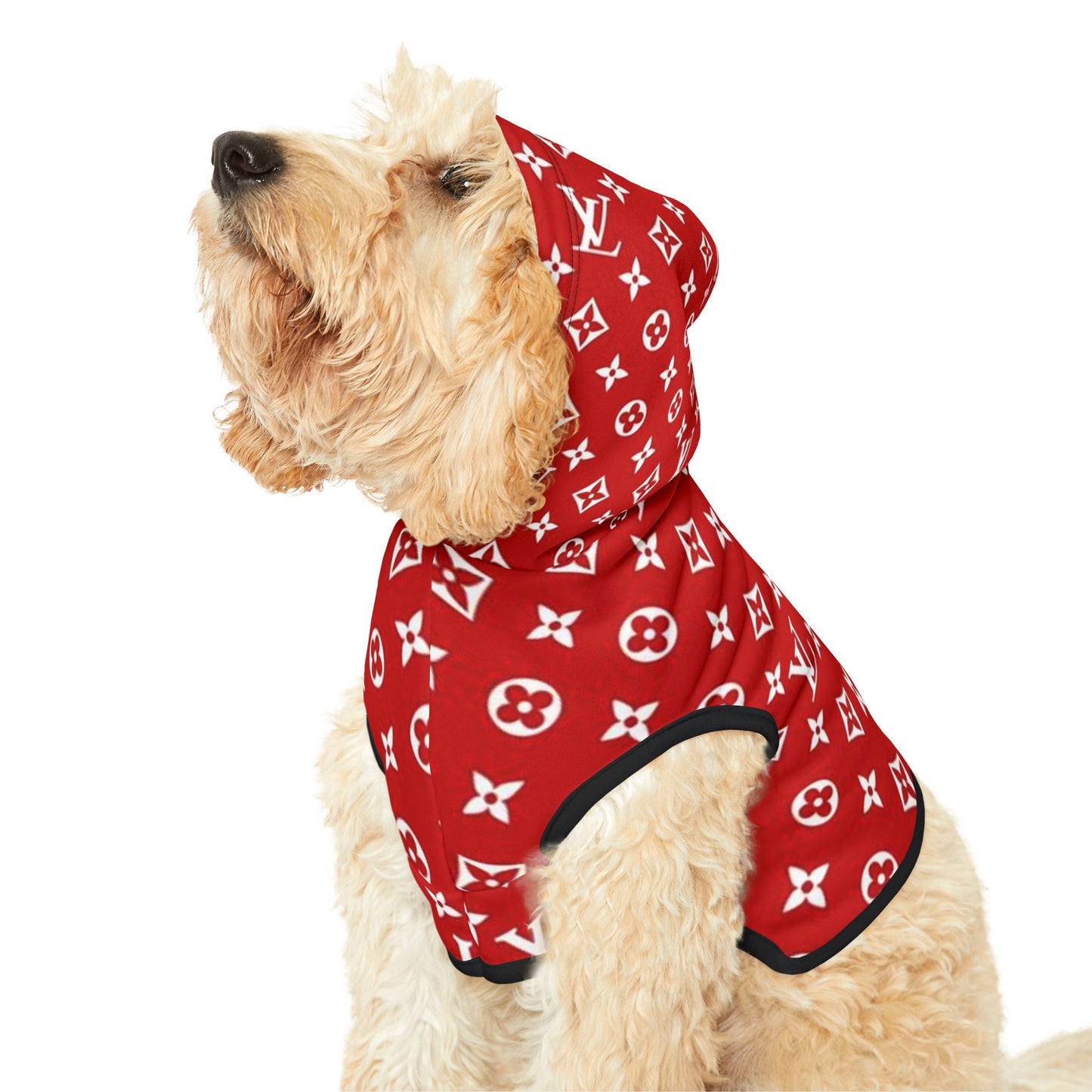 Red Louis Vuitton Pet Hoodie