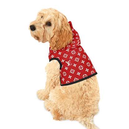 Red Louis Vuitton Pet Hoodie