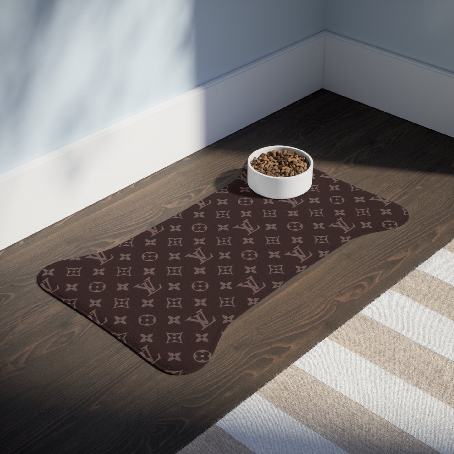 Brown Louis Vuitton Pet Feeding Mats