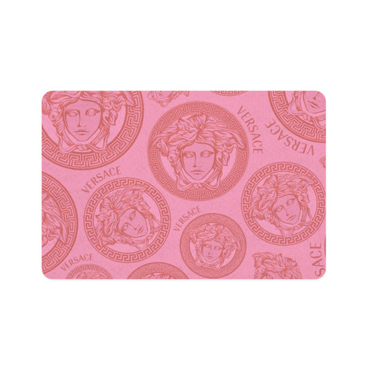 Pink Versace Pet Food Mat (12x18)