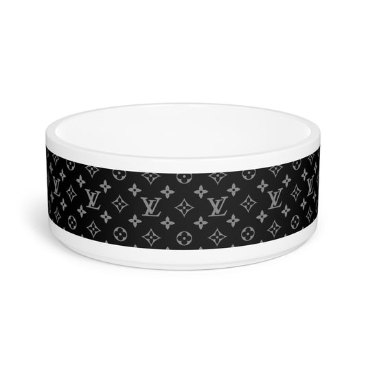 Black Louis Vuitton Pet Bowl