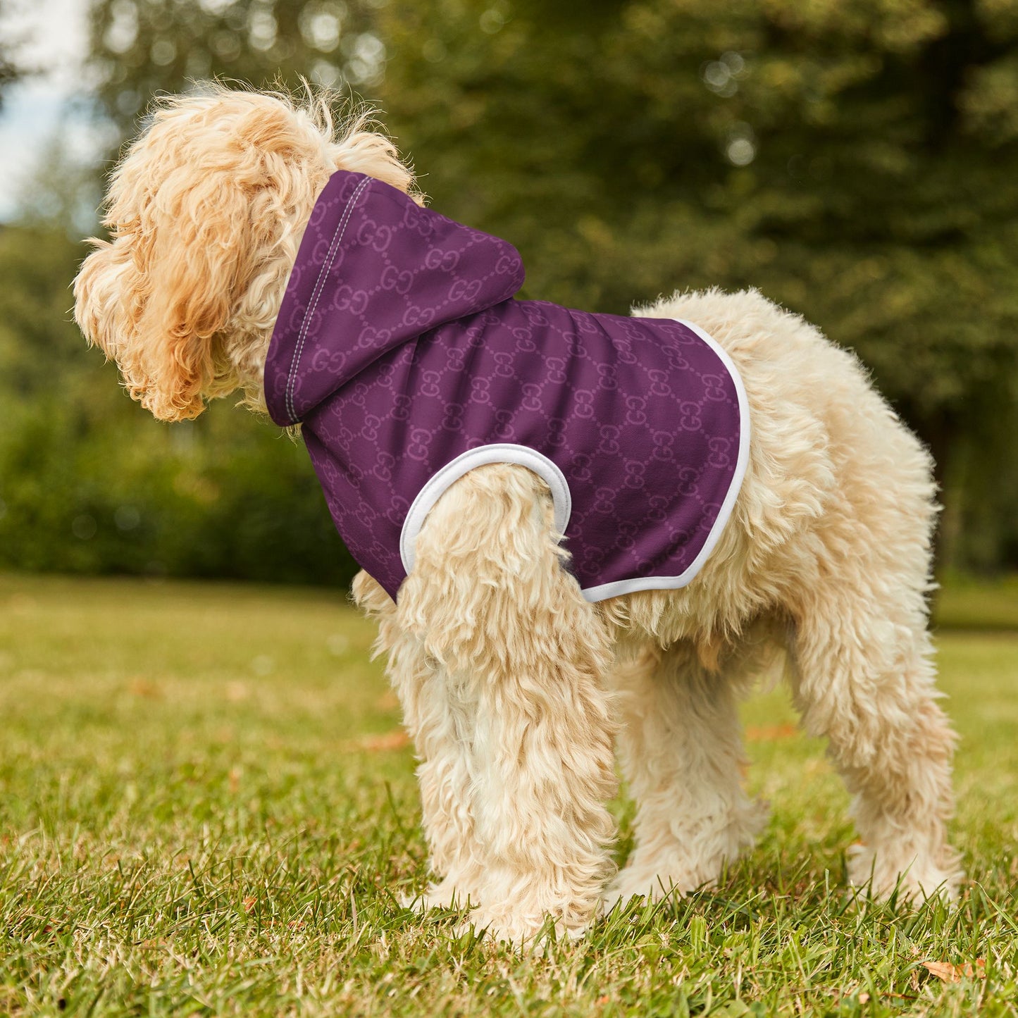 Purple Gucci Pet Hoodie