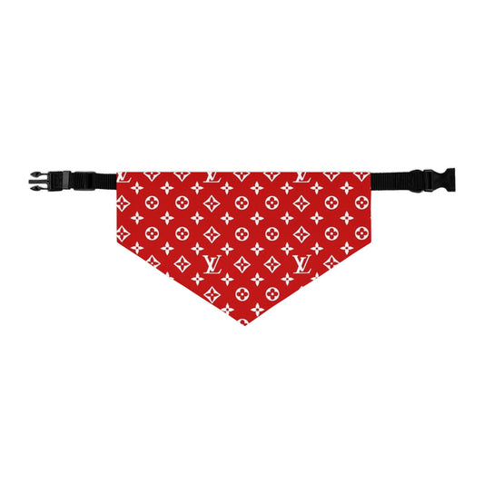 Red Louis Vuitton Pet Bandana Collar