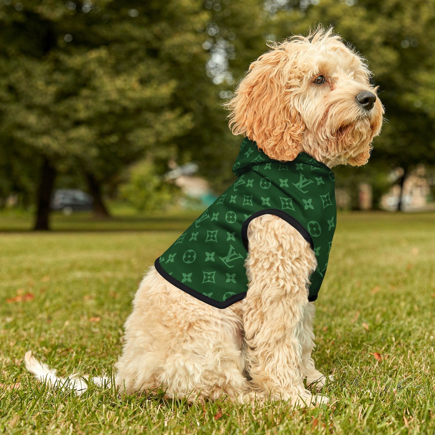 Green Louis Vuitton Pet Hoodie