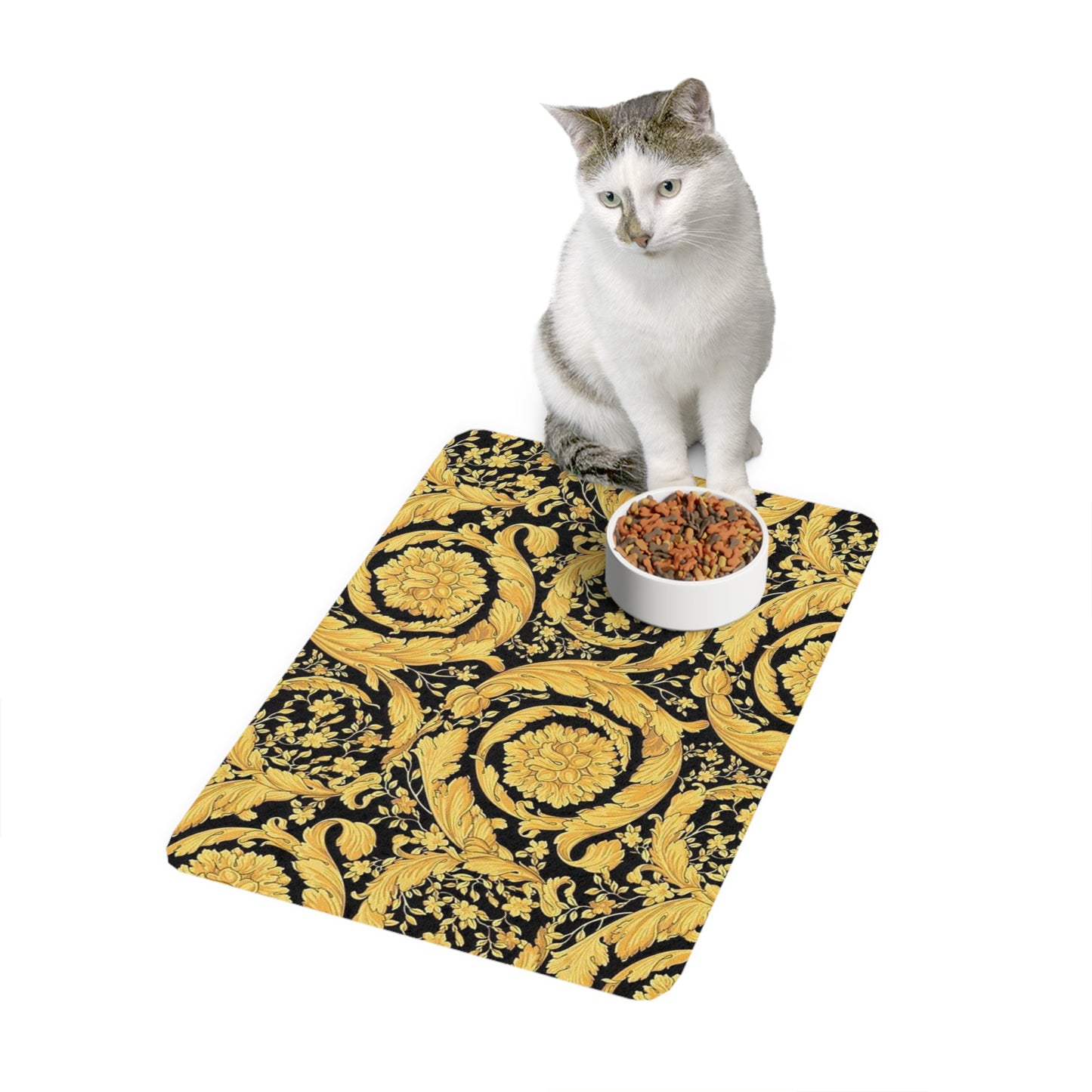 Versace Flower Pet Food Mat (12x18)