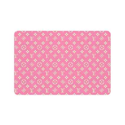 Pink Louis Vuitton Pet Food Mat (12x18)