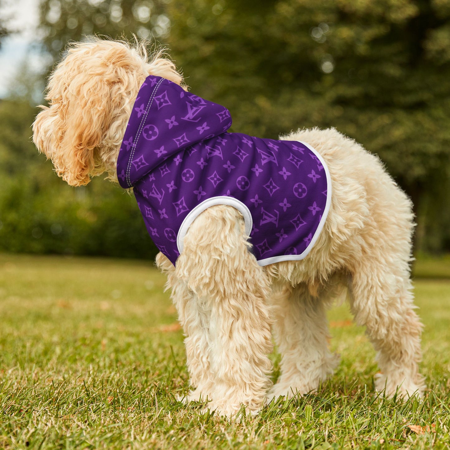 Purple Louis Vuitton Pet Hoodie