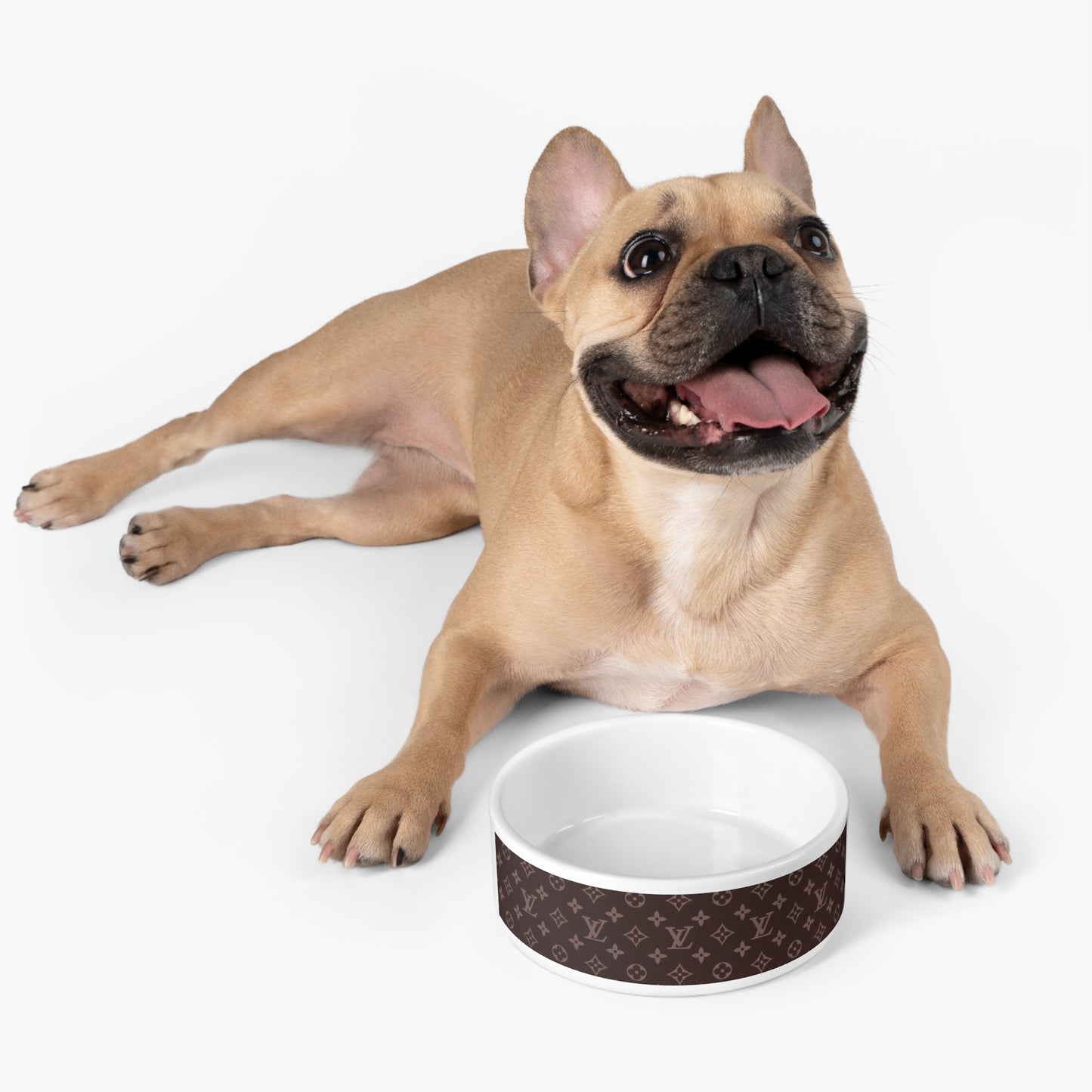 Brown Louis Vuitton Pet Bowl