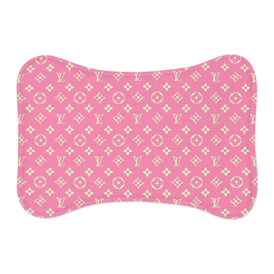 Pink Louis Vuitton Pet Feeding Mats