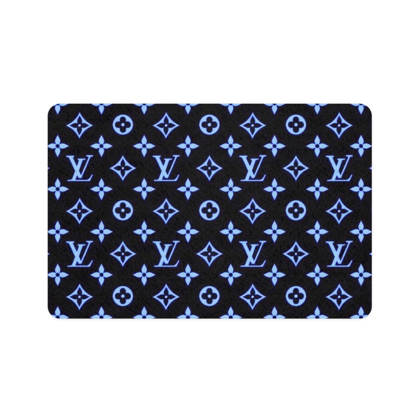 Blue Louis Vuitton Pet Food Mat