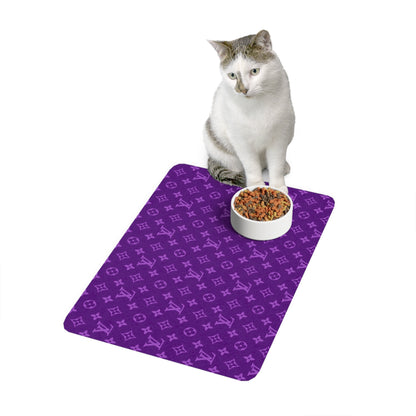 Purple Louis Vuitton Pet Food Mat (12x18)