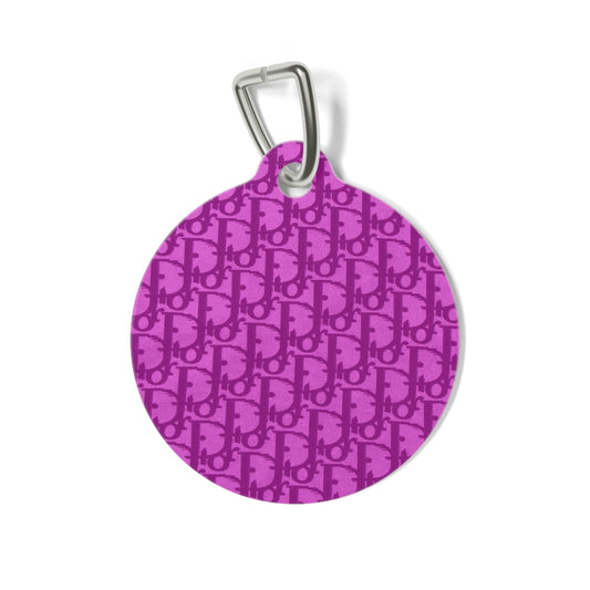 Pink Dior Pet Tag