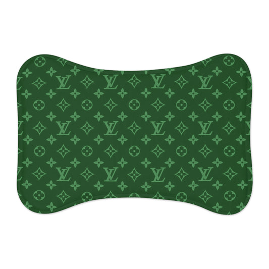 Green Louis Vuitton Pet Feeding Mats