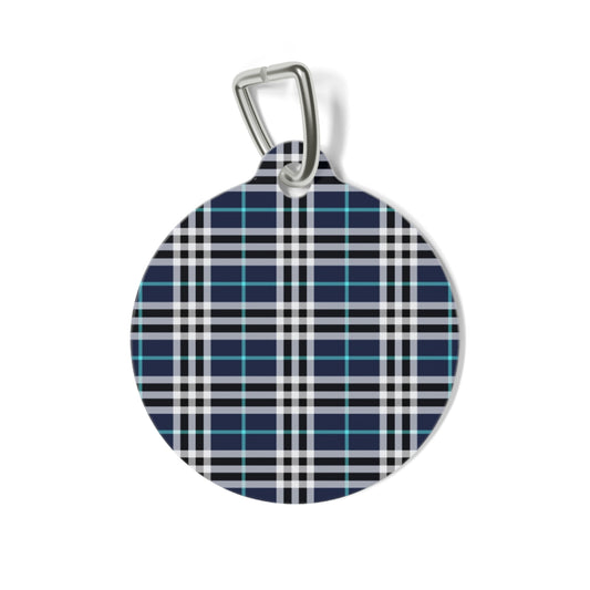 Blue Burberry Pet Tag