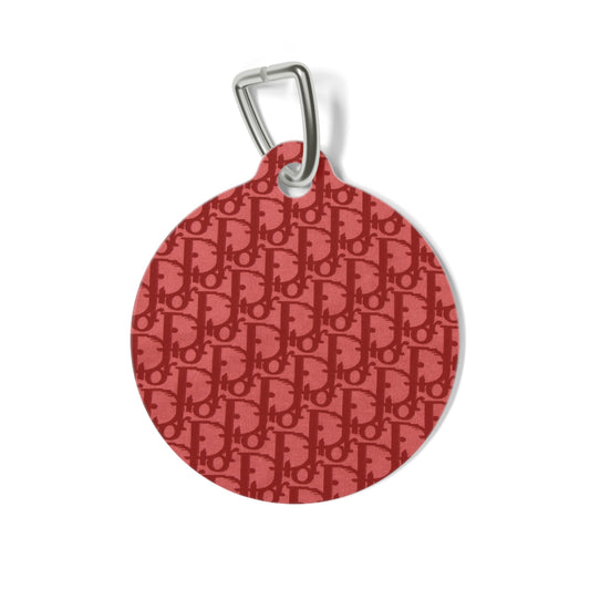 Red Dior Pet Tag