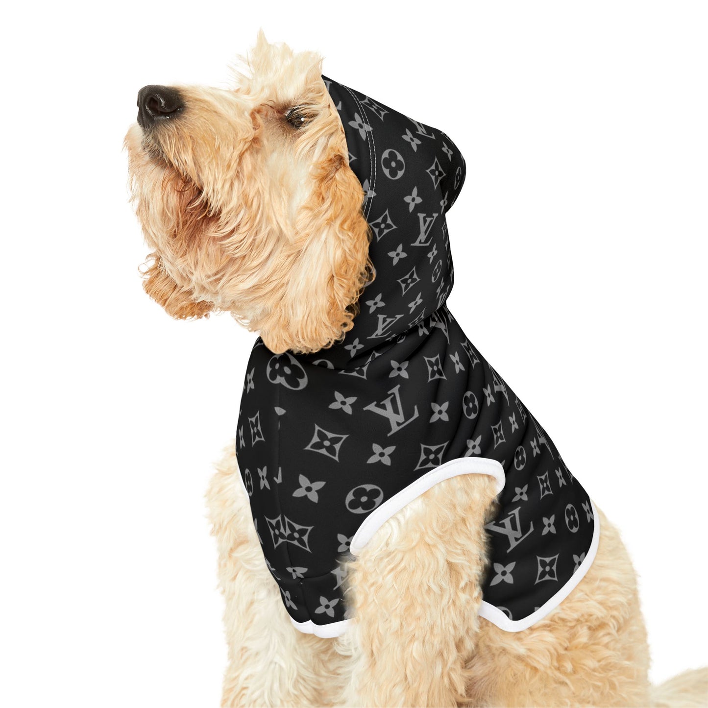 Black Louis Vuitton Pet Hoodie