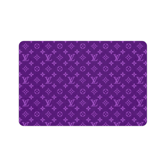 Purple Louis Vuitton Pet Food Mat (12x18)