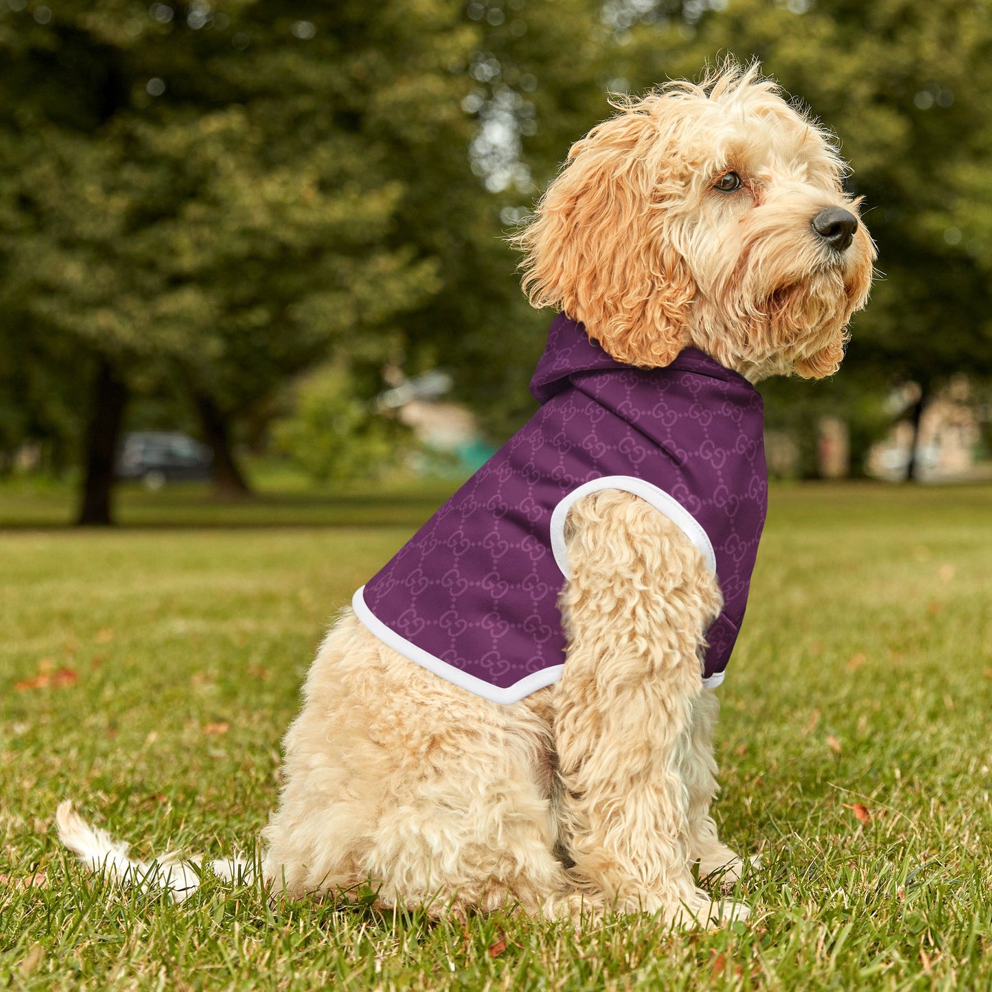 Purple Gucci Pet Hoodie