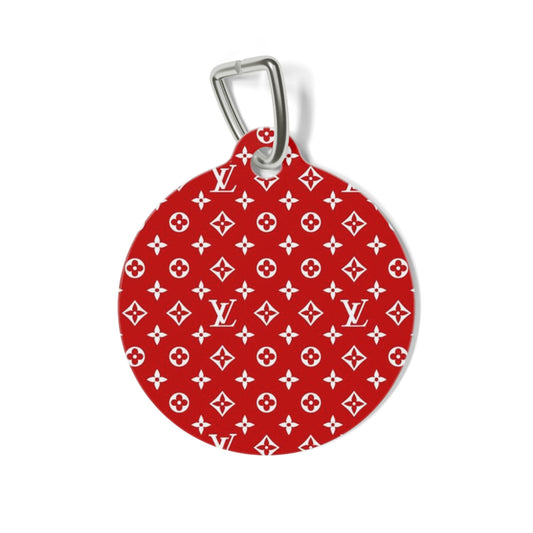 Red Louis Vuitton Pet Tag