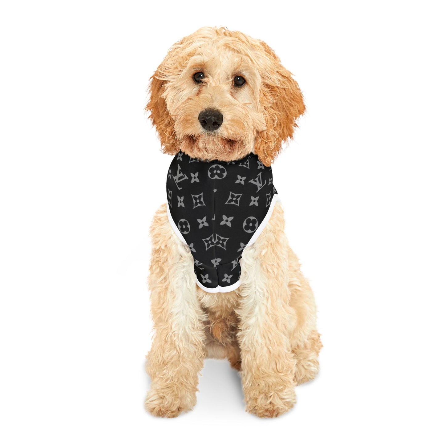 Black Louis Vuitton Pet Hoodie