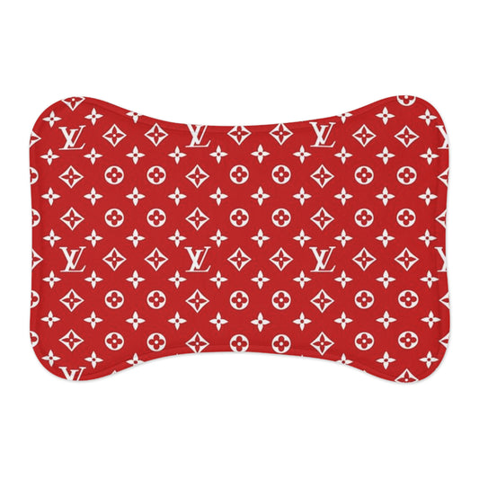 Red Louis Vuitton Pet Feeding Mats