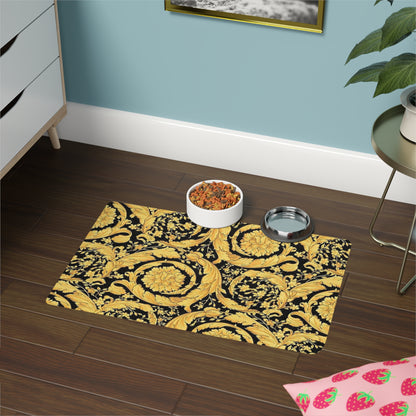 Versace Flower Pet Food Mat (12x18)