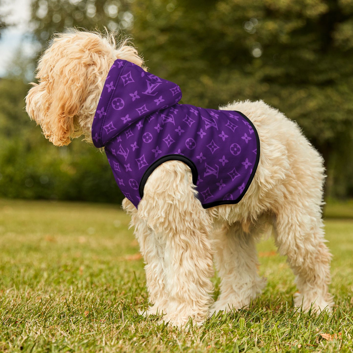 Purple Louis Vuitton Pet Hoodie