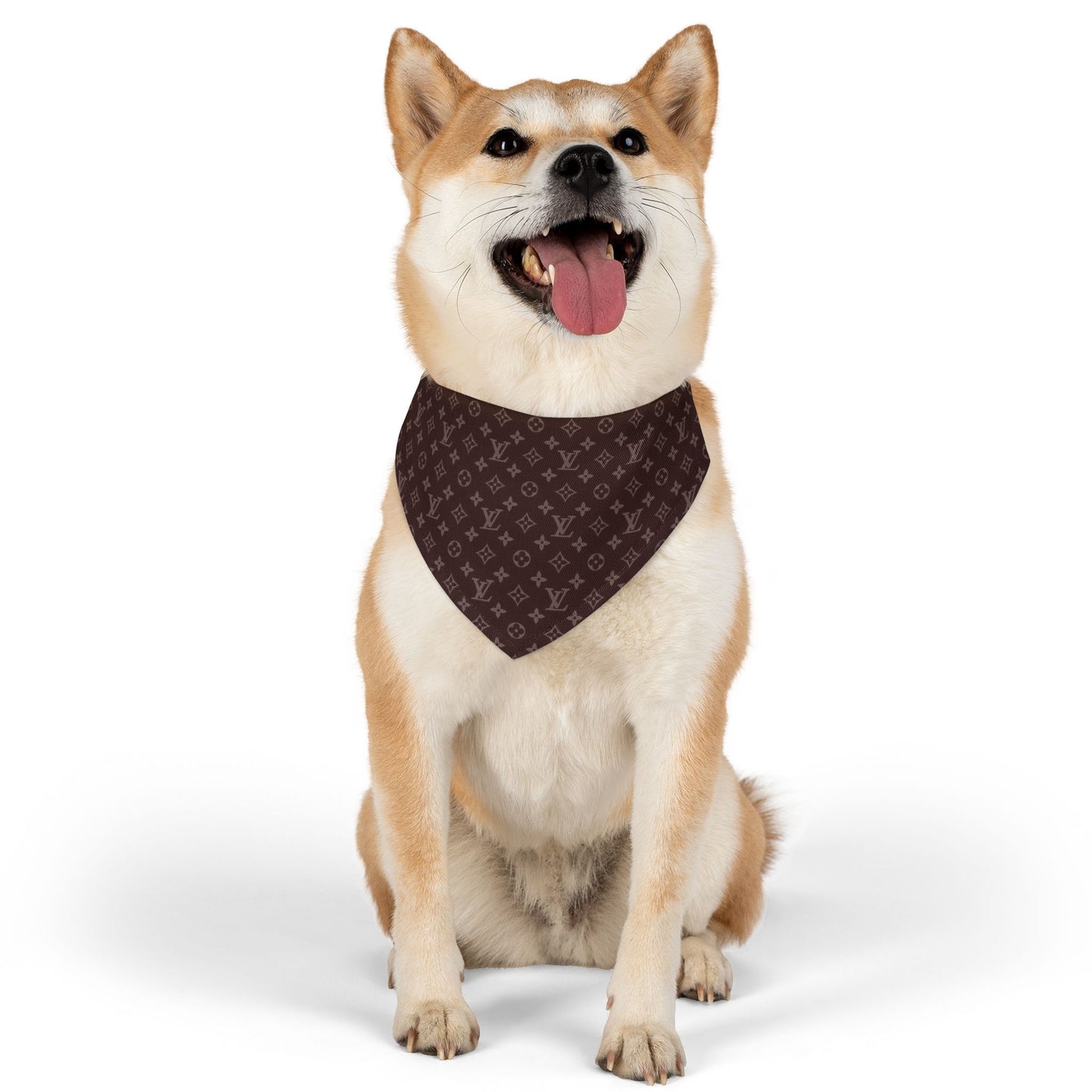 Brown Louis Vuitton Pet Bandana Collar